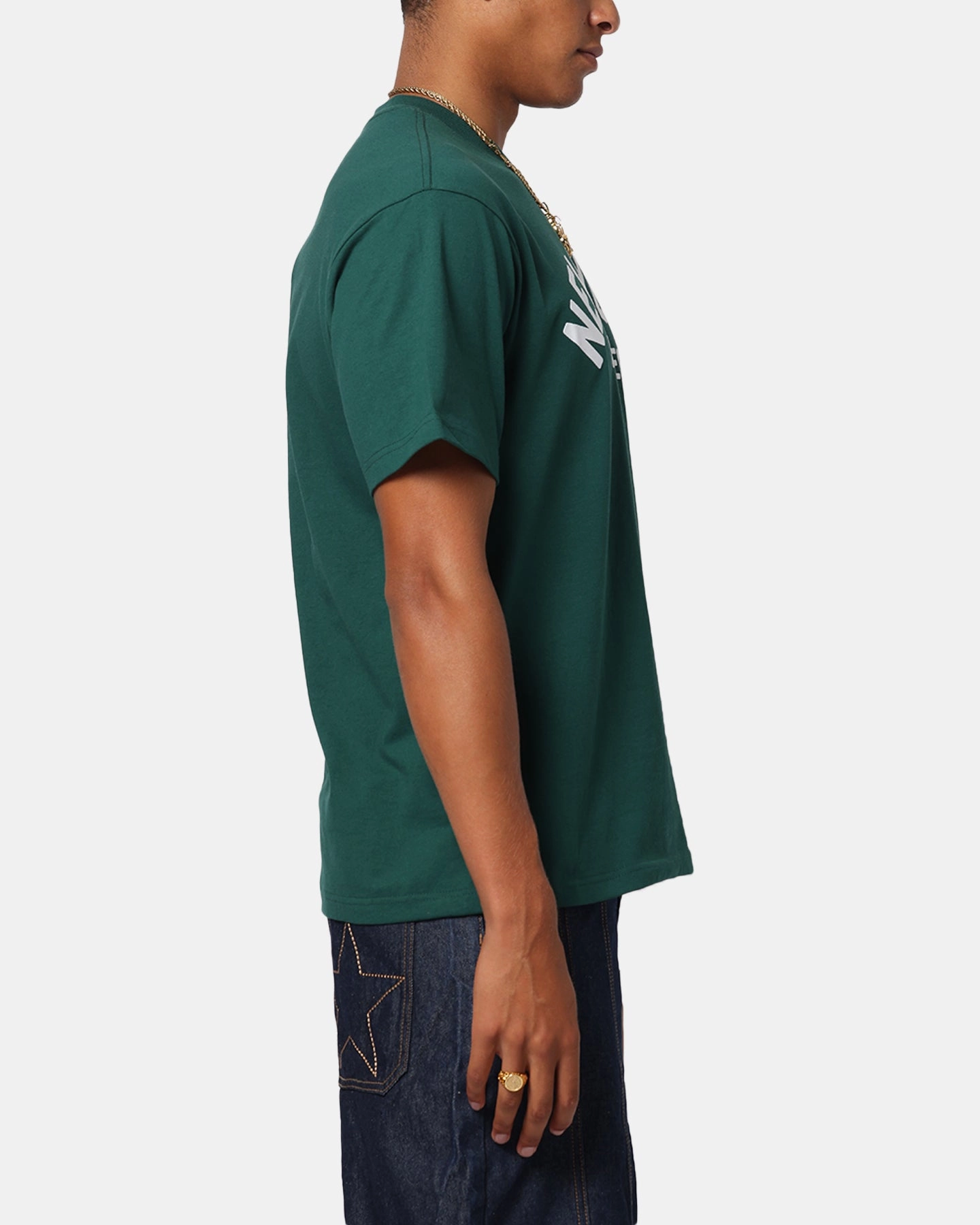 Pocket Reinforcement DropShoulderDesign Majestic Athletic New York Yankees Arch Vintage T-Shirt Emerald