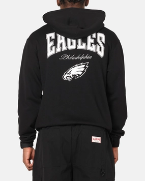 Majestic Athletic Philadelphia Eagles Champs Serial Mono Hoodie Black Heavyweight Terry Construction