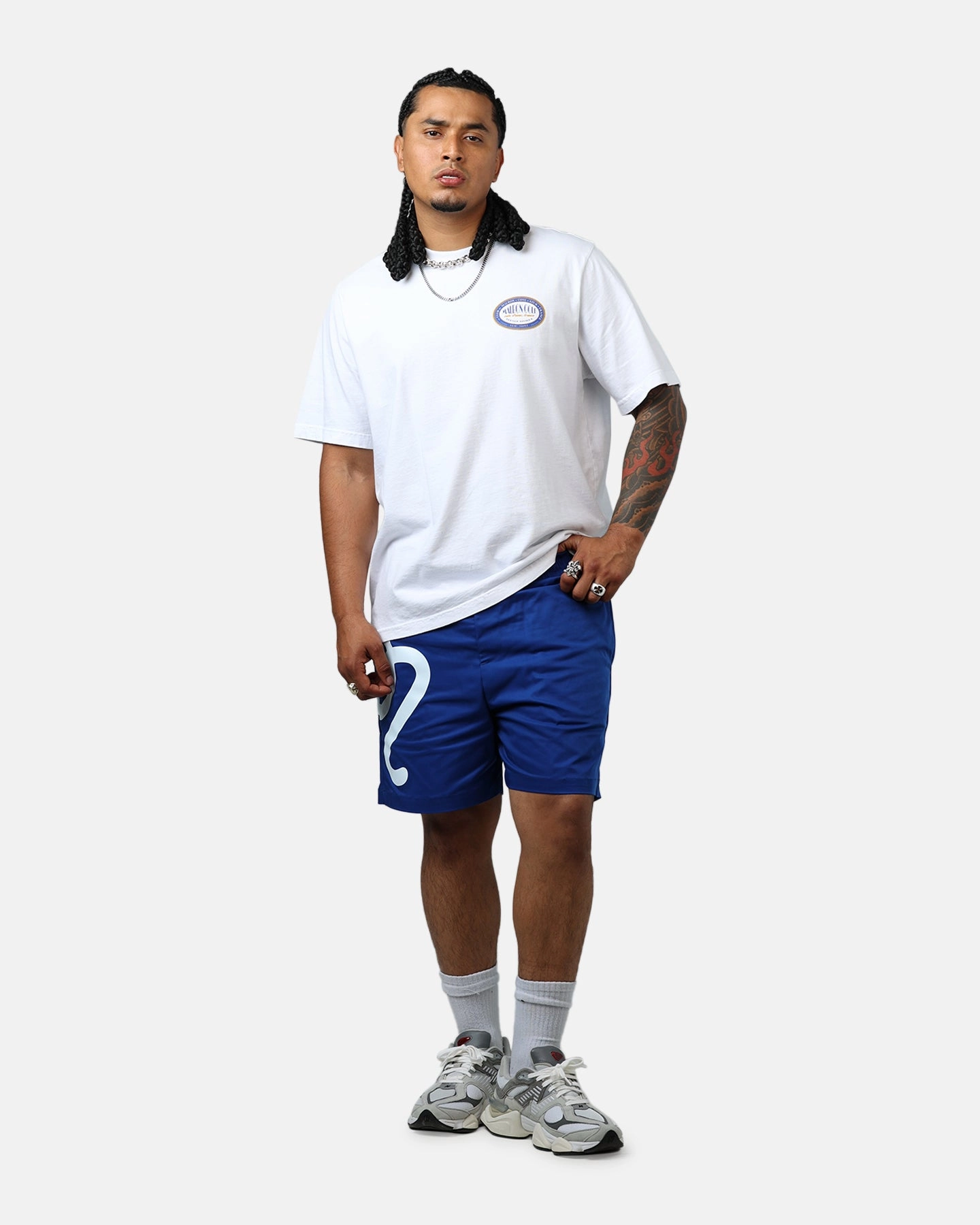 Malbon Menton Nylon Shorts Blue Extended Inseam Options