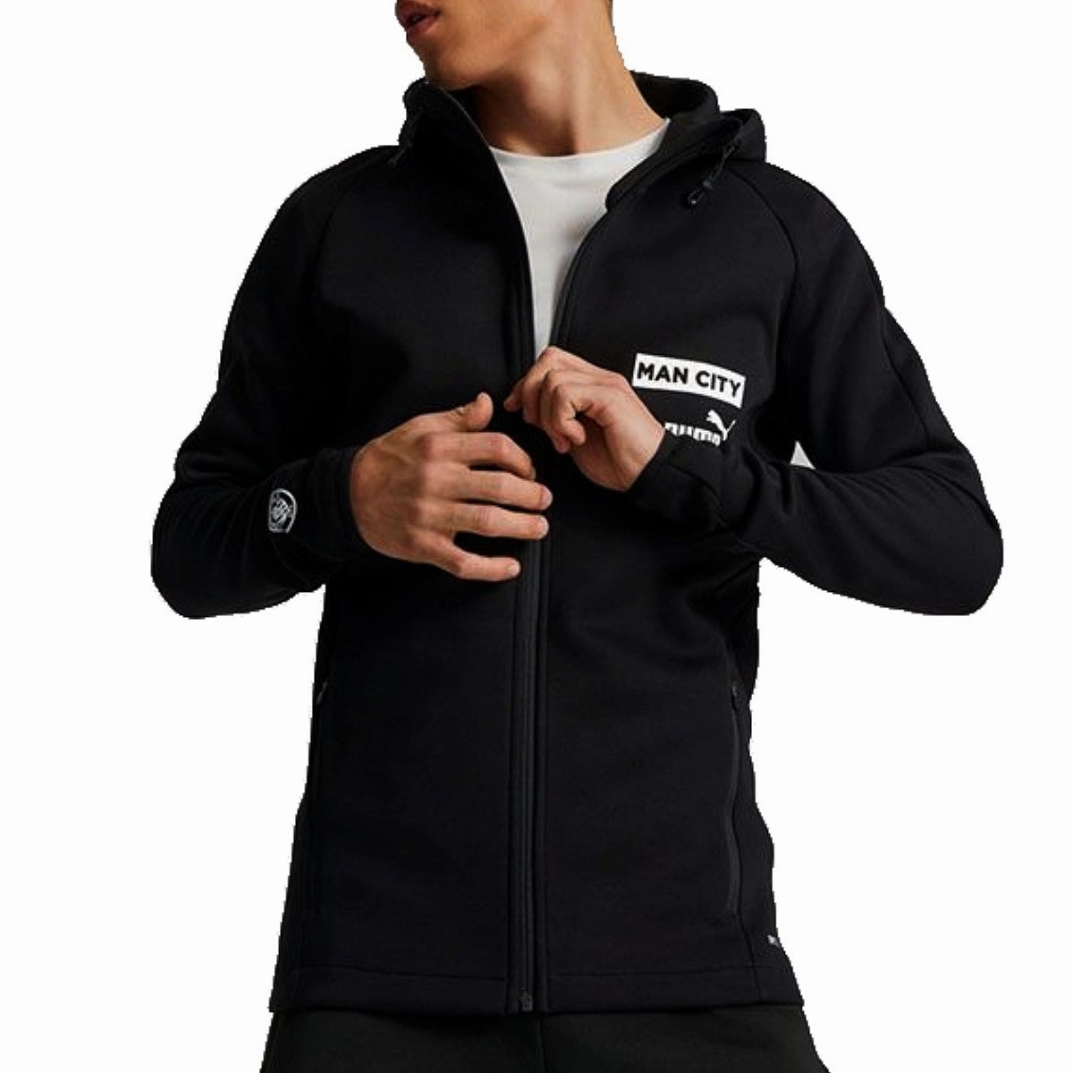 Manchester City black Casual hooded presentation tracksuit 2022/23 - Puma Cold Weather Wear