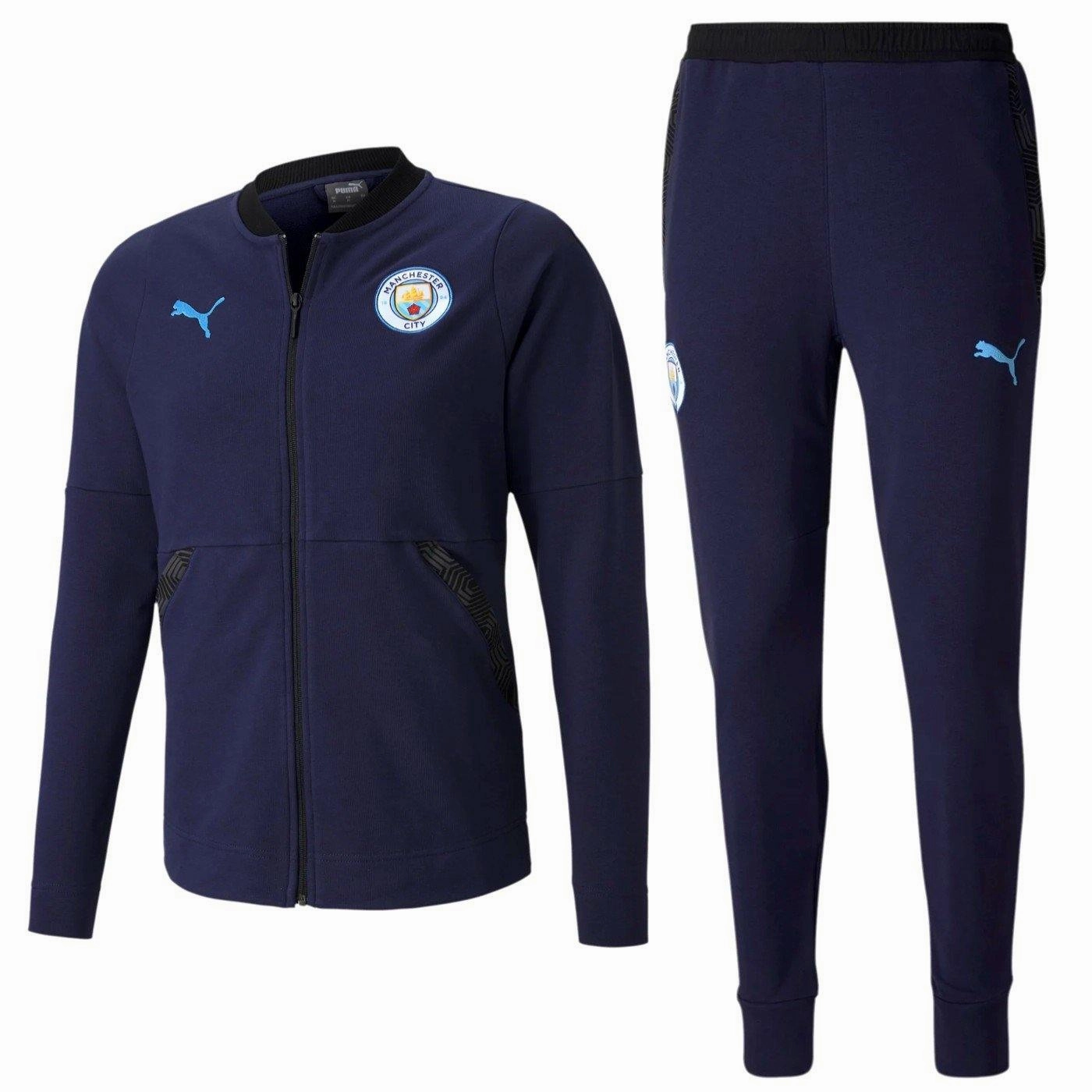 Manchester City Casual presentation Soccer tracksuit 2020/21 - Puma trim