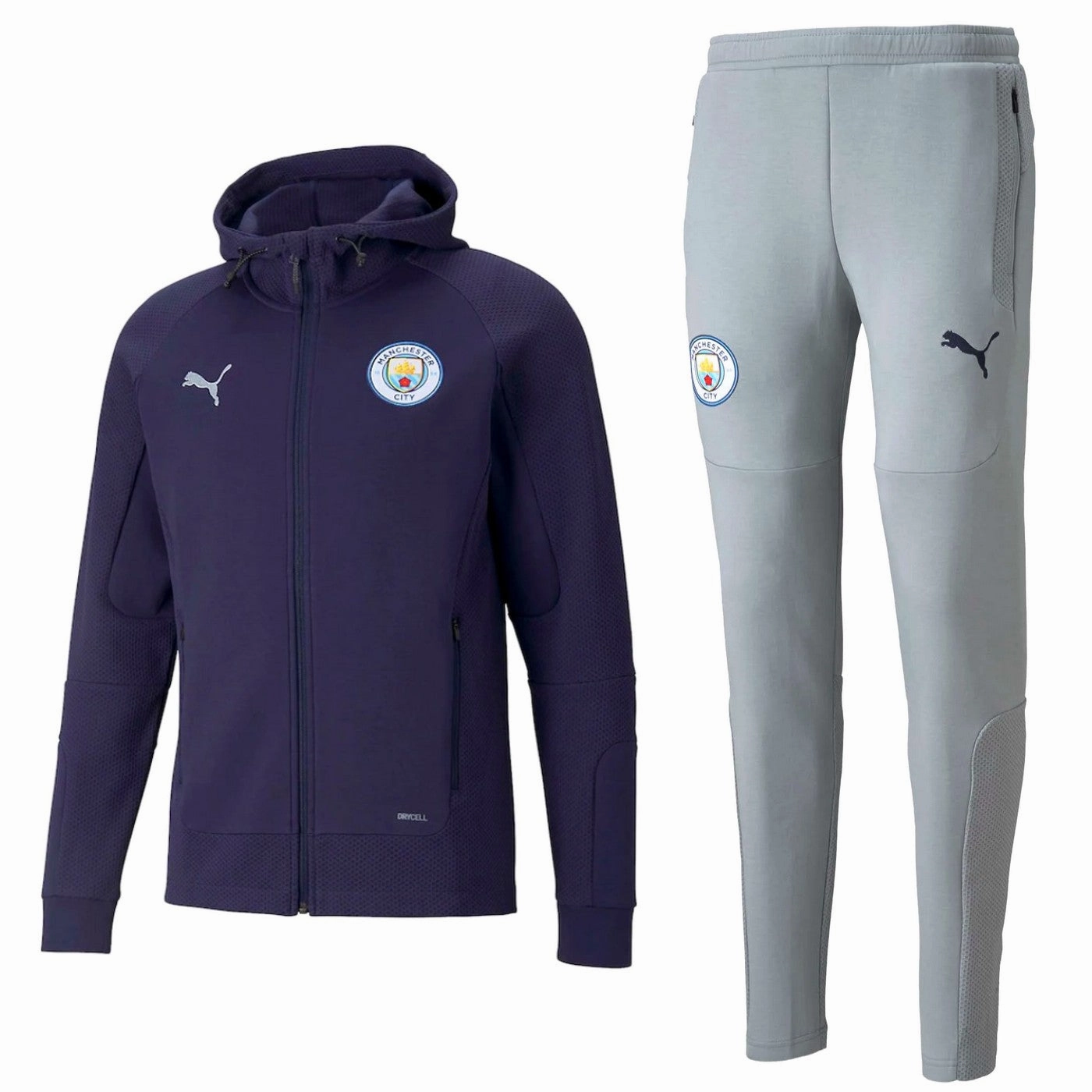 Torsion Control System Stretchable Design Manchester City hooded Casual presentation tracksuit 2022 navy/grey - Puma