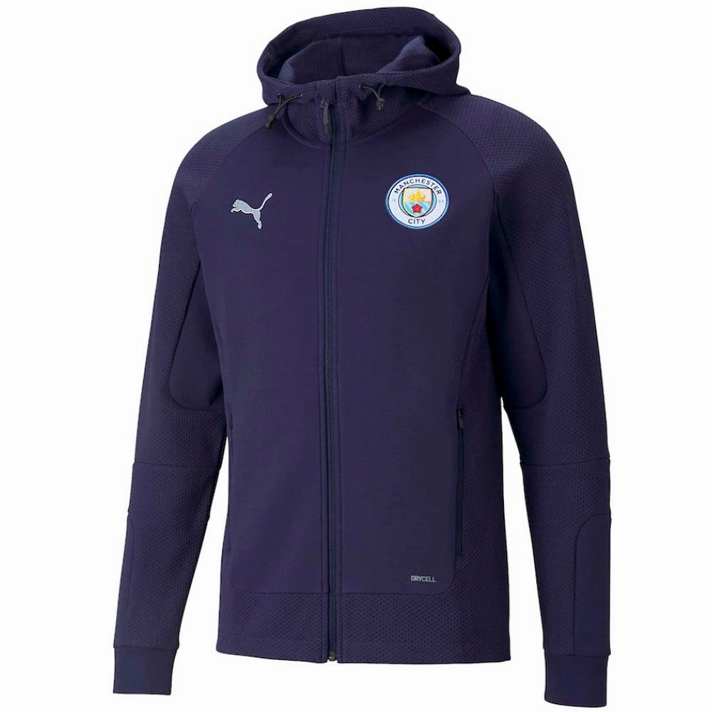 Goggles Manchester City hooded Casual presentation tracksuit 2022 navy/grey - Puma