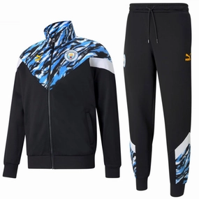 Manchester City Iconic Fans presentation Soccer tracksuit 2021 - Puma Battery Reinforced Knees