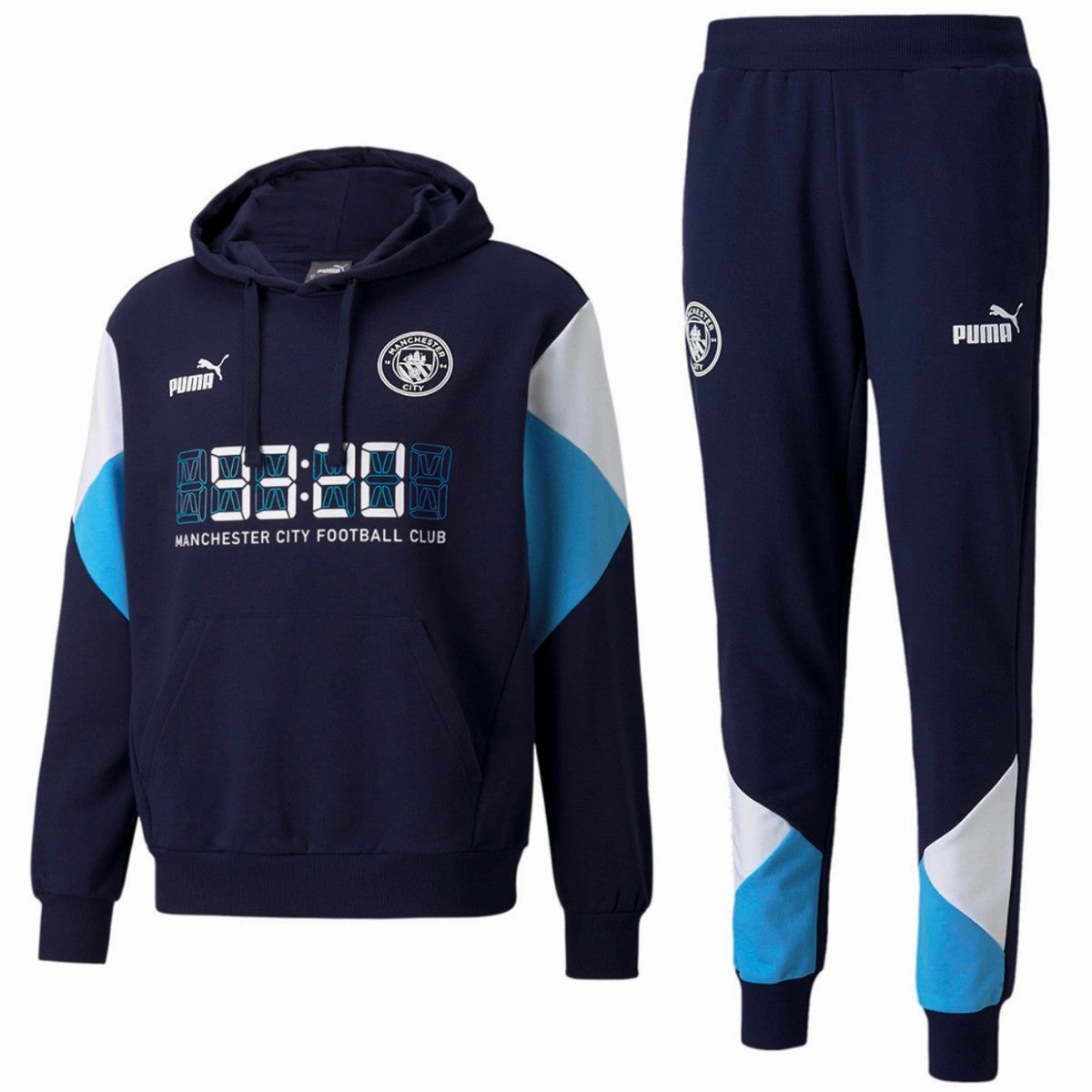 Manchester City navy Casual Fans presentation tracksuit 2021/22 - Puma AntiStatic Finish QuickCompressionRecovery