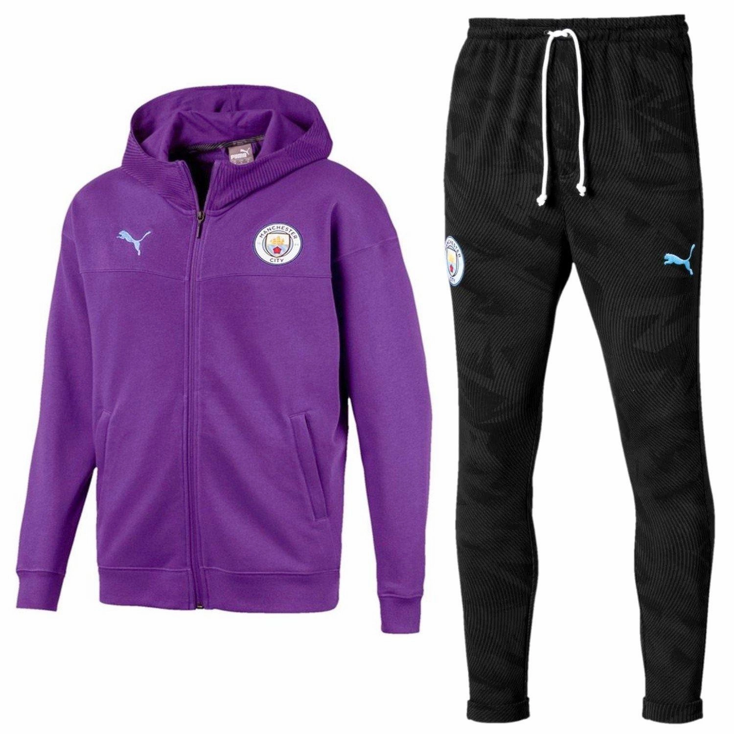 Manchester City violet Casual presentation tracksuit 2019/20 - Puma energy-efficient AntiOdor Treatment