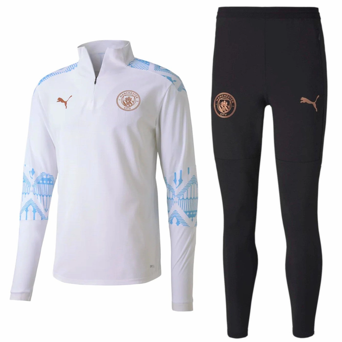 Resilient Return Manchester City white/grey pre-match technical tracksuit 2020/21 - Puma