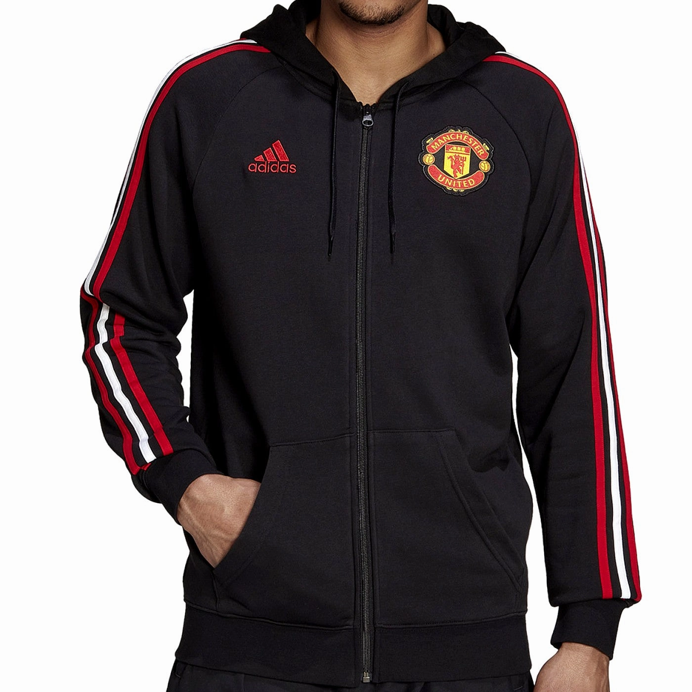 Athletic Performance Bohemian Manchester United Casual 3S black hooded tracksuit 2022/23 - Adidas