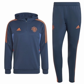 Manchester United hooded training technical soccer tracksuit 2022/23 - Adidas OdorResistantFabric