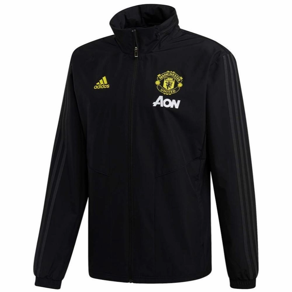 Torsion Control System water park Manchester United soccer black training rain jacket 2019/20 - Adidas