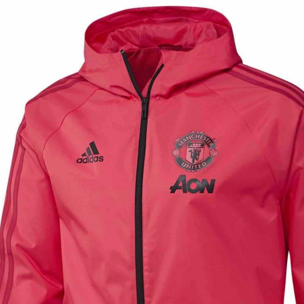 TearResistantFabrics Manchester United soccer red training rain jacket 2018/19 - Adidas