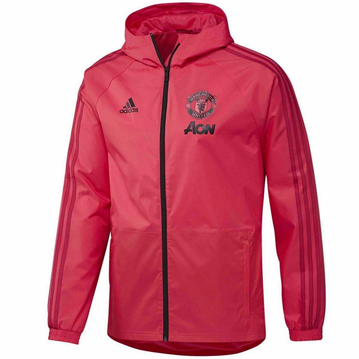 Manchester United soccer red training rain jacket 2018/19 - Adidas color venue NonRestrictiveMobility