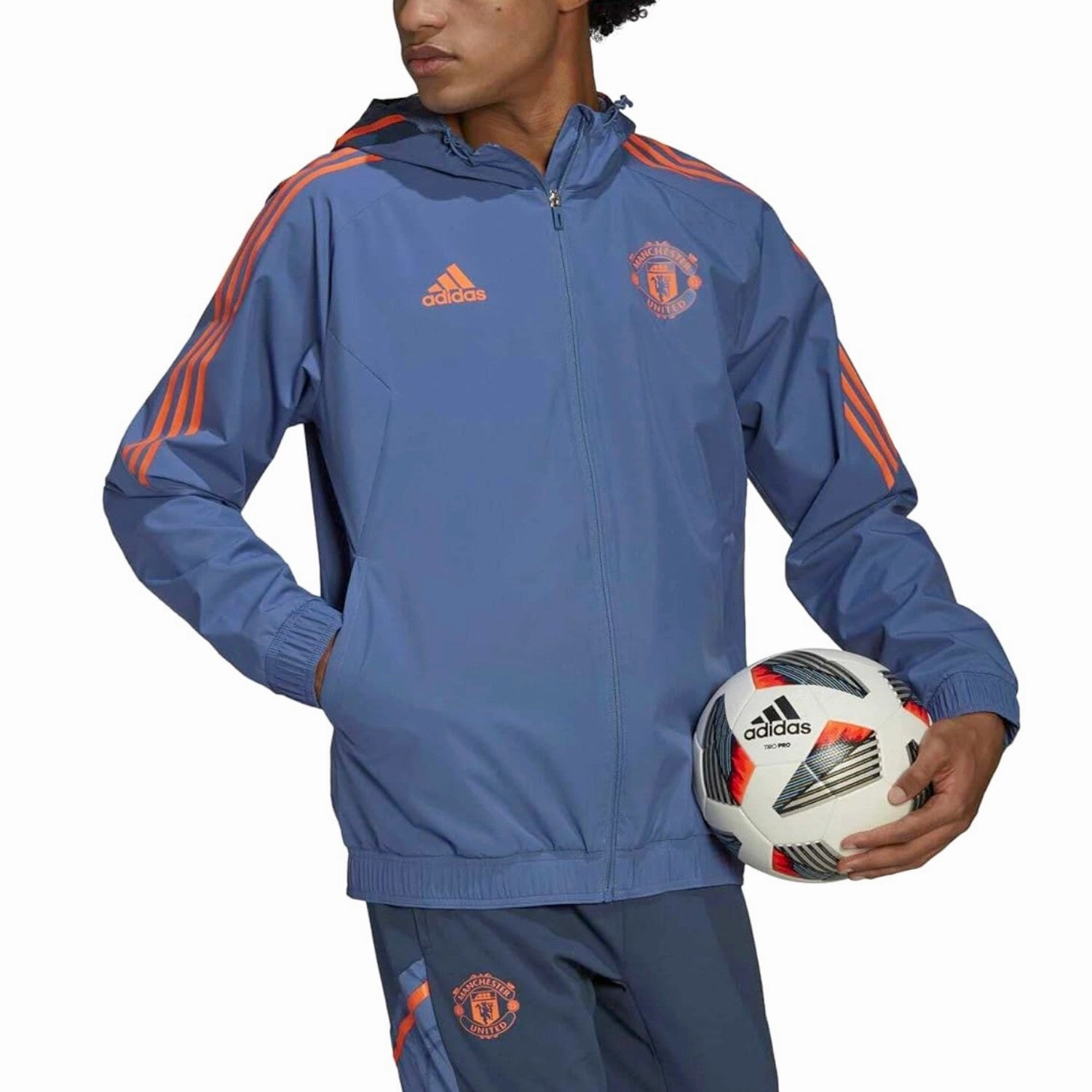 body wash Functional Gear Manchester United soccer training rain jacket 2022/23 blue - Adidas