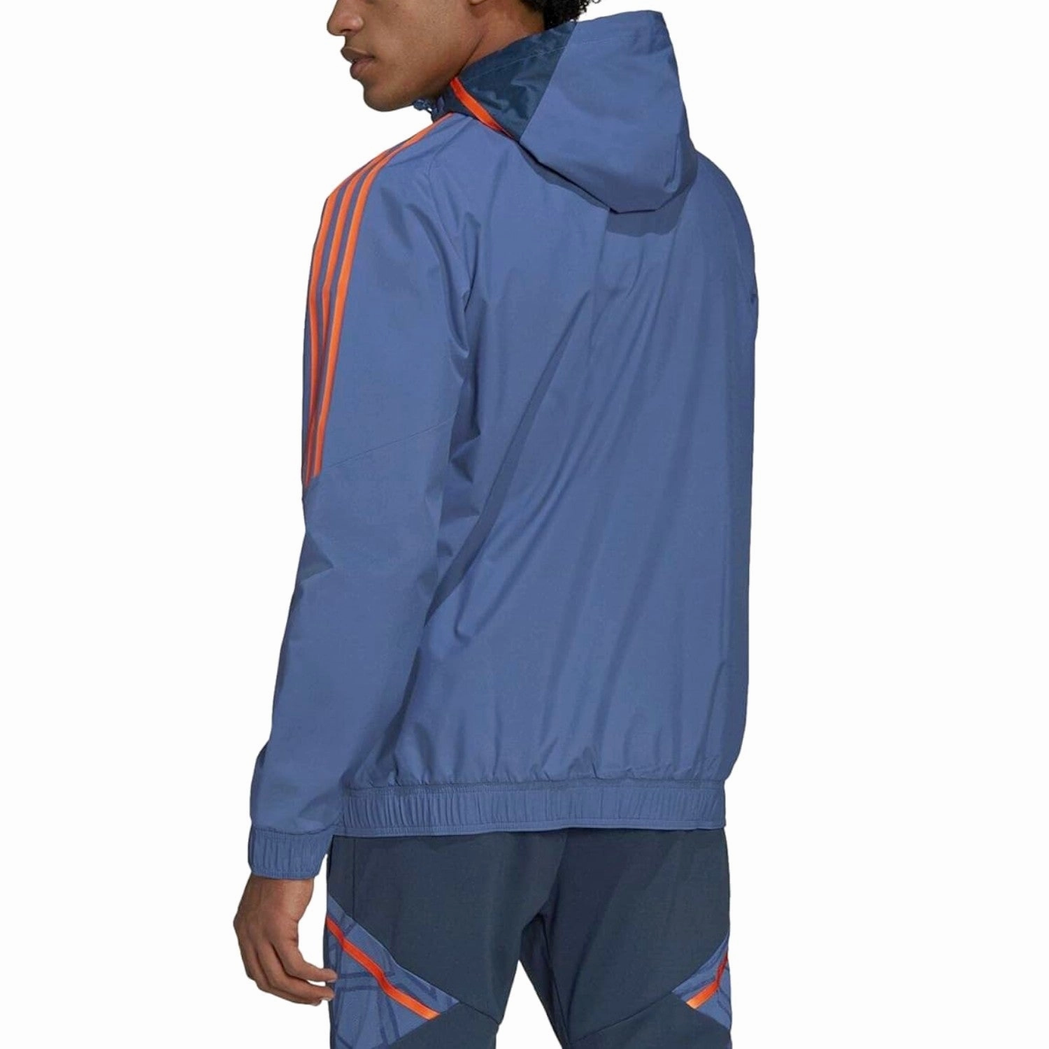 polyurethane NonRestrictive Manchester United soccer training rain jacket 2022/23 blue - Adidas