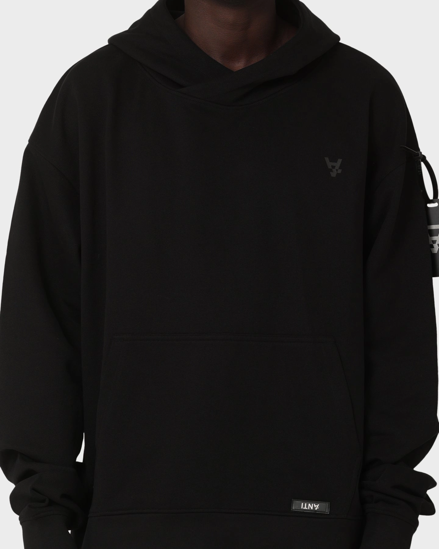 The Anti Order Boxy Drop Shoulder Hoodie Black Dresser