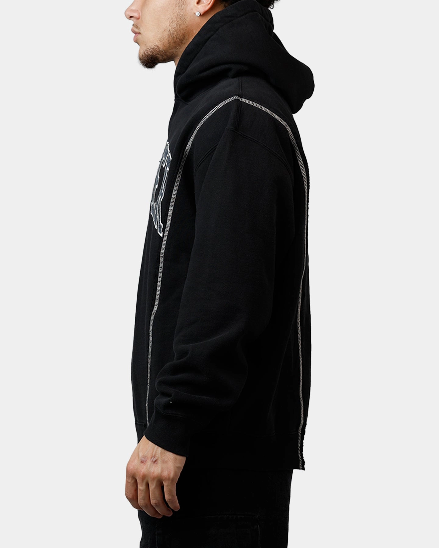 Market Designer Split Hoodie Washed Black Cozy Core Score