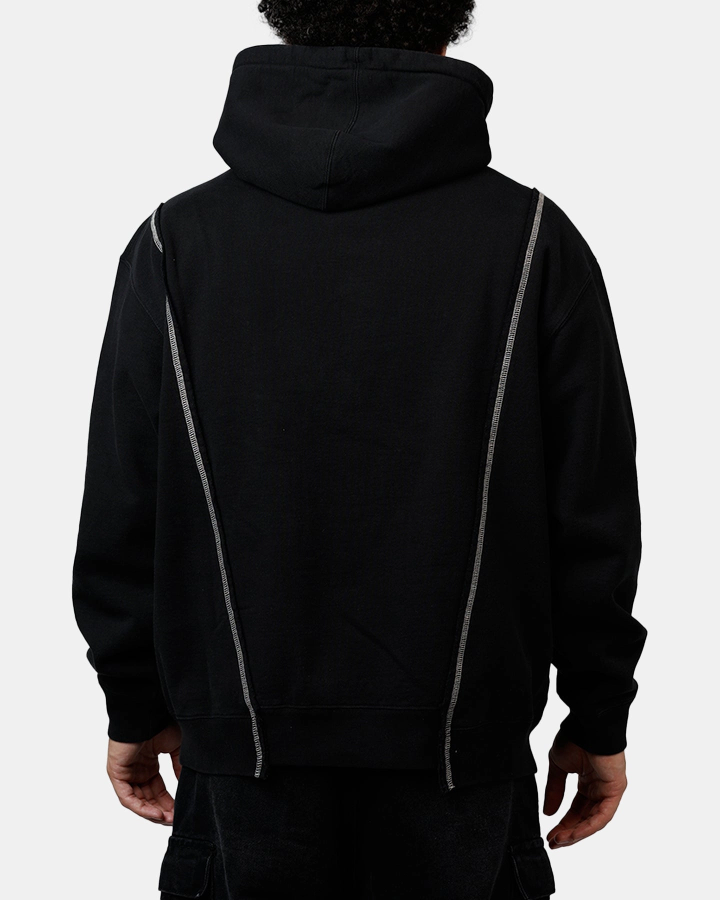Convertible Design Autumn Market Designer Split Hoodie Washed Black