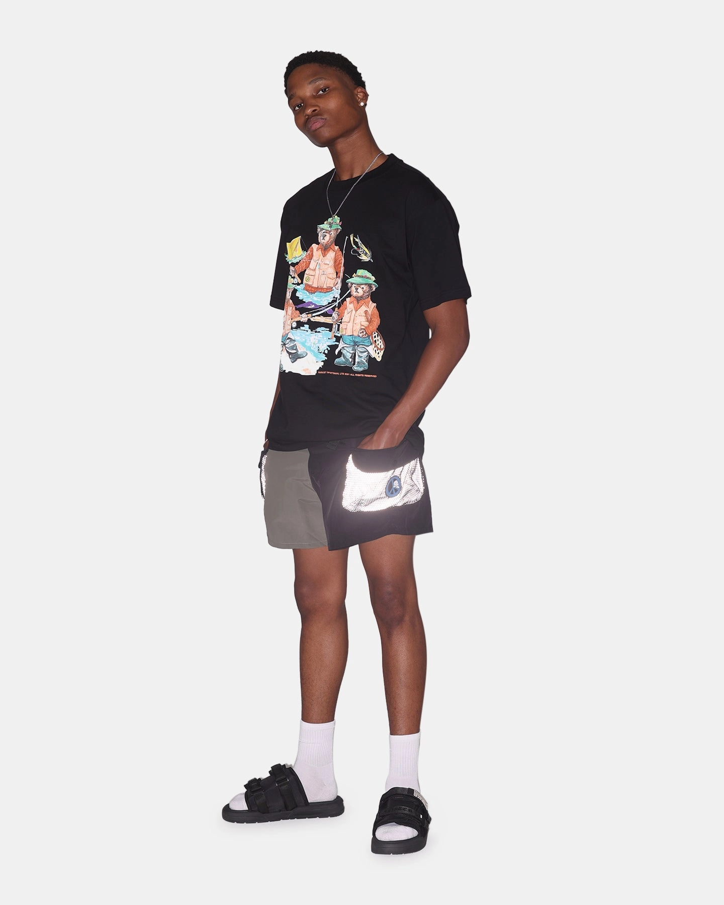 Market Garden Tech Shorts Black/Olive soccer uniform Abrasion Resistant Fabric