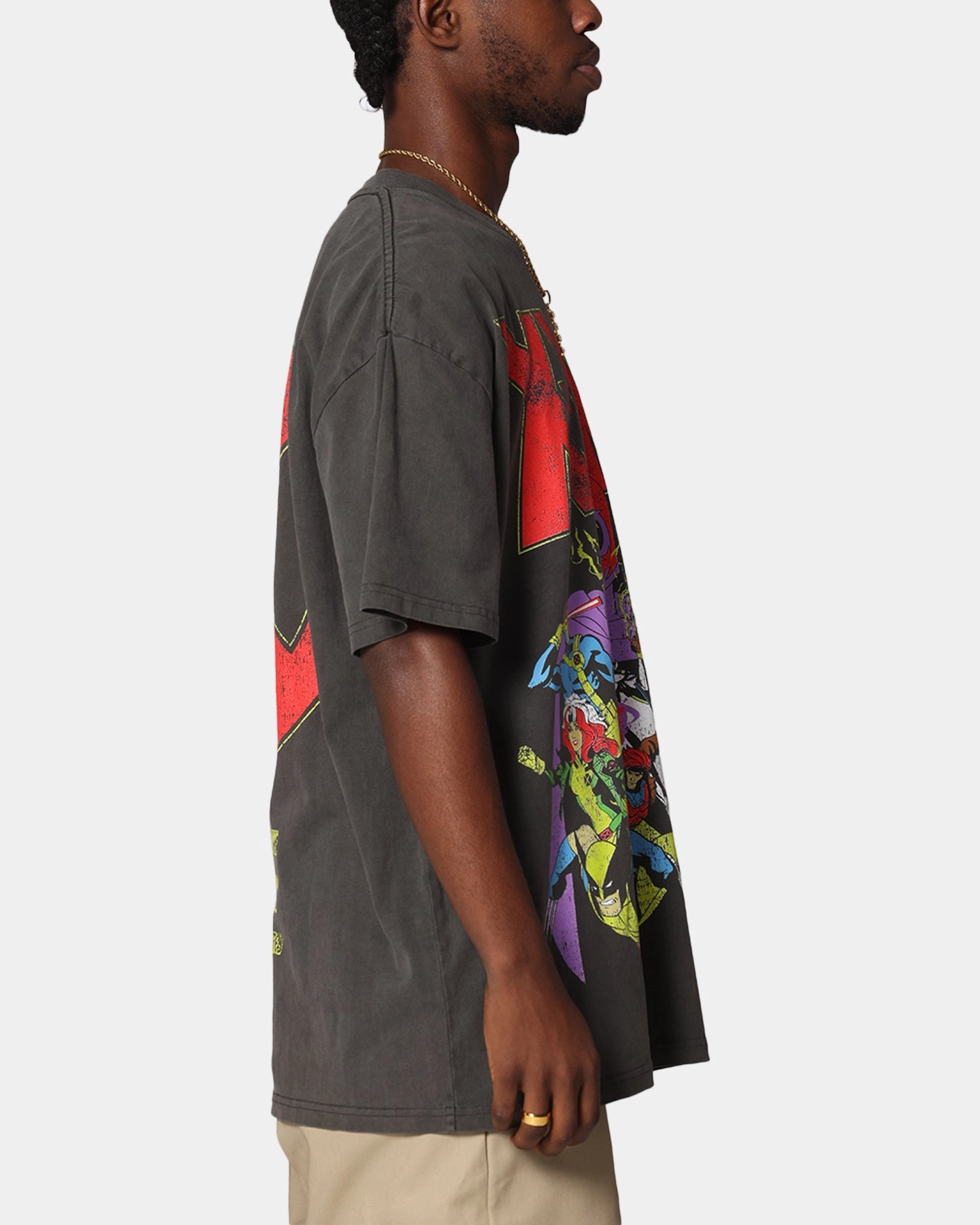 Marvel X-Men The X-Men Heavy T-Shirt Vintage Black Wash Breathable Fit Chilly Style