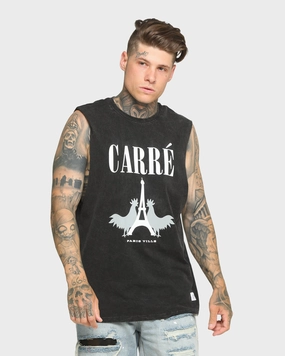 Carr?? Le Coq Classique Muscle T-Shirt Washed Black Floral Pattern Outdoor Gear
