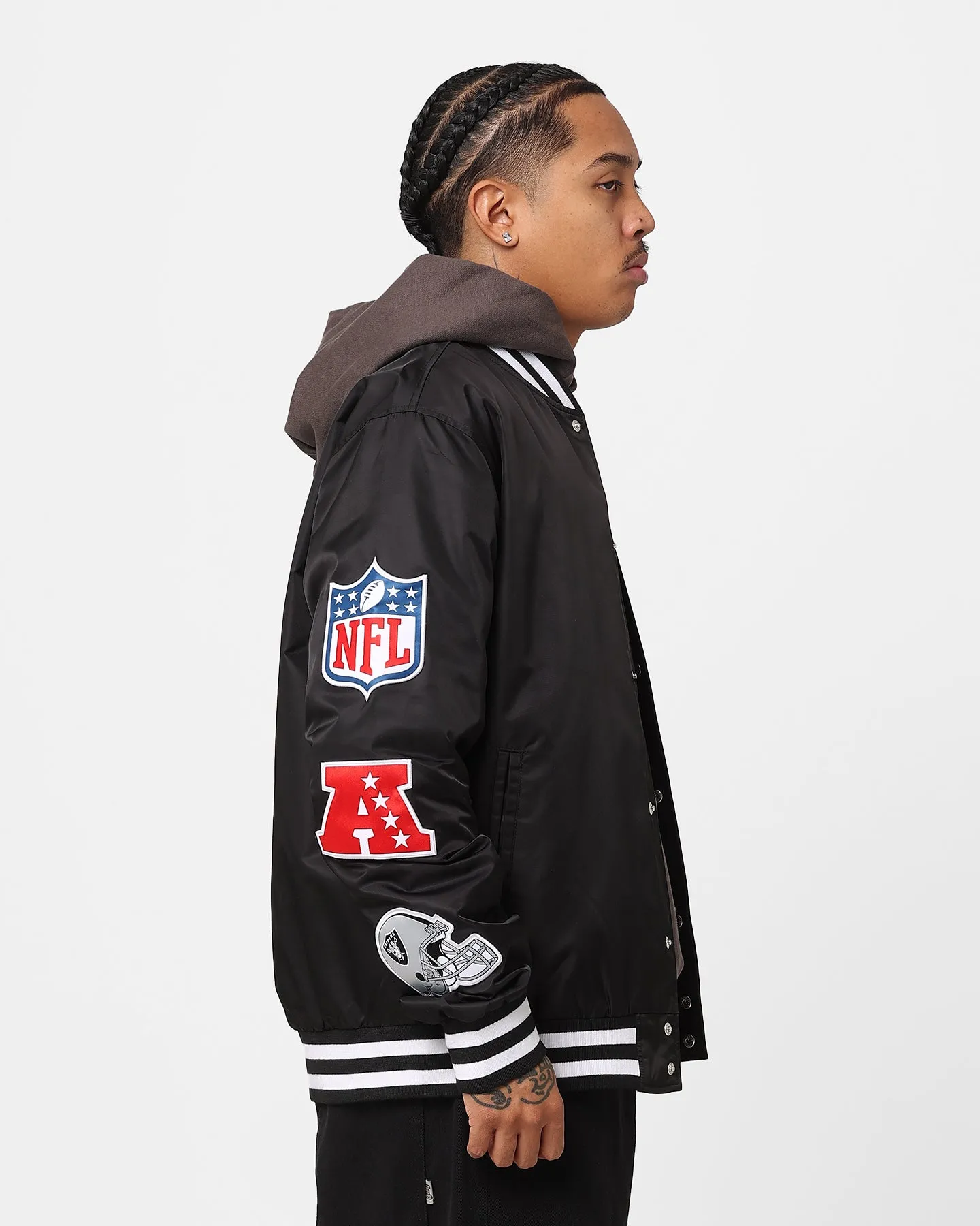 Smart Design New Era Las Vegas Raiders Nylon Varsity Jacket Black