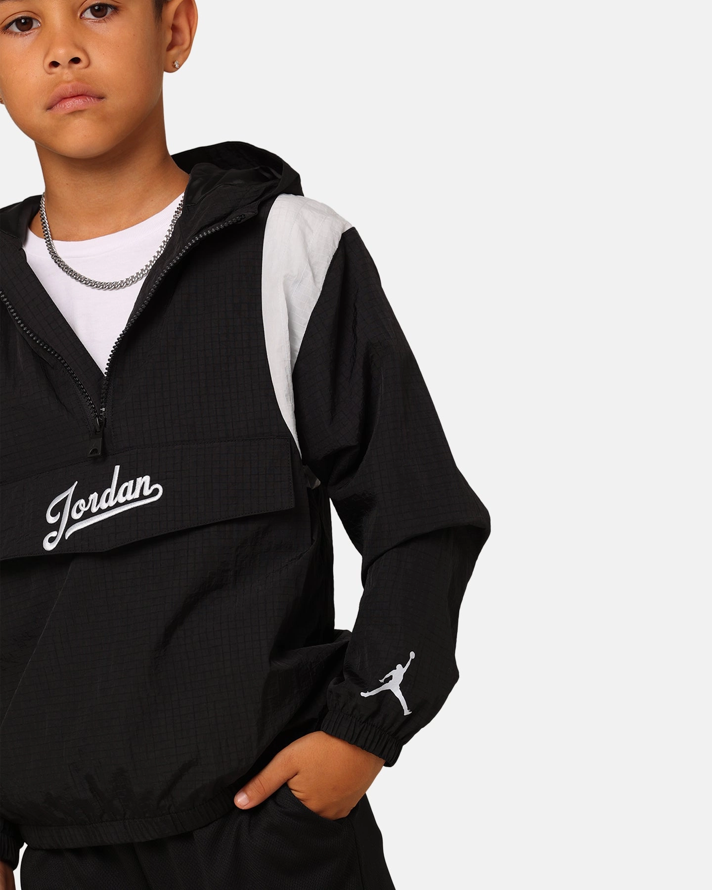 kids Jordan Kids' MJ Flight MVP Harbour Jacket Black