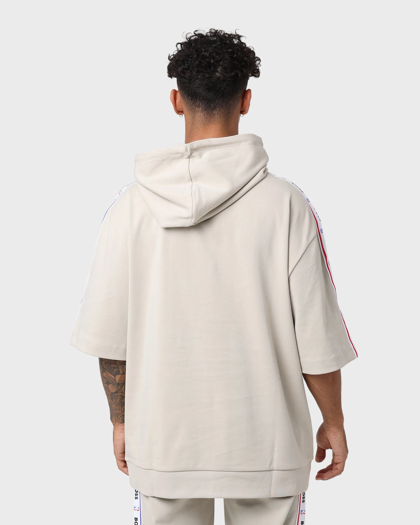 Hugo Boss Hugo Boss X NBA Modern Short Sleeve Hoodie Light Beige Fashion Shield Winter Comfort
