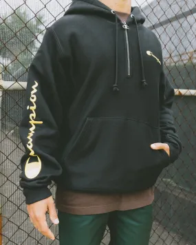 anniversary Street Function Champion Reverse Weave Quarter Zip Hoodie Black/Gold