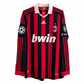 2009/10 AC Milan Home Jersey Long Sleeve Mesh Paneling
