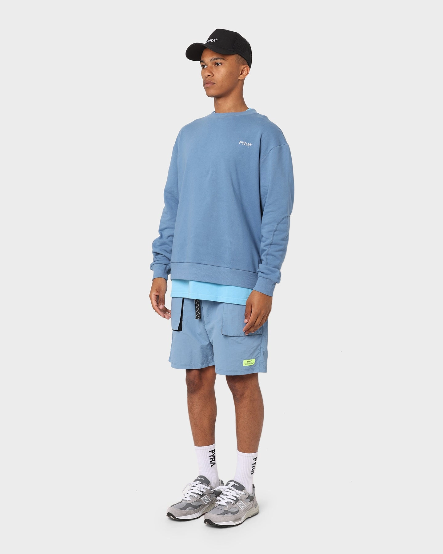 Contoured Articulation Zero Bulk Packaging PYRA Future Nylon Shorts Blue