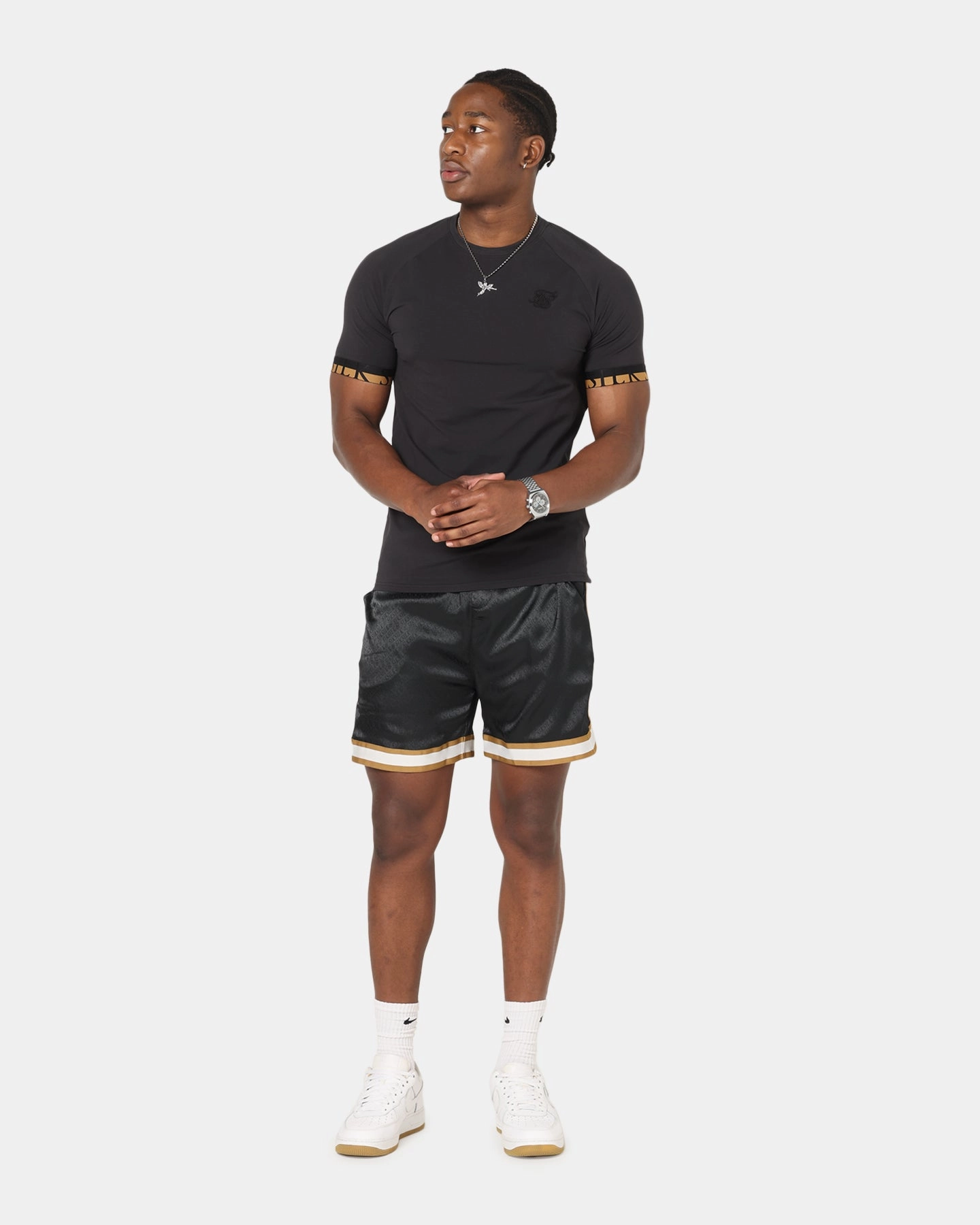 Sik Silk Resort Shorts Black Fastening Closure Smart Casual