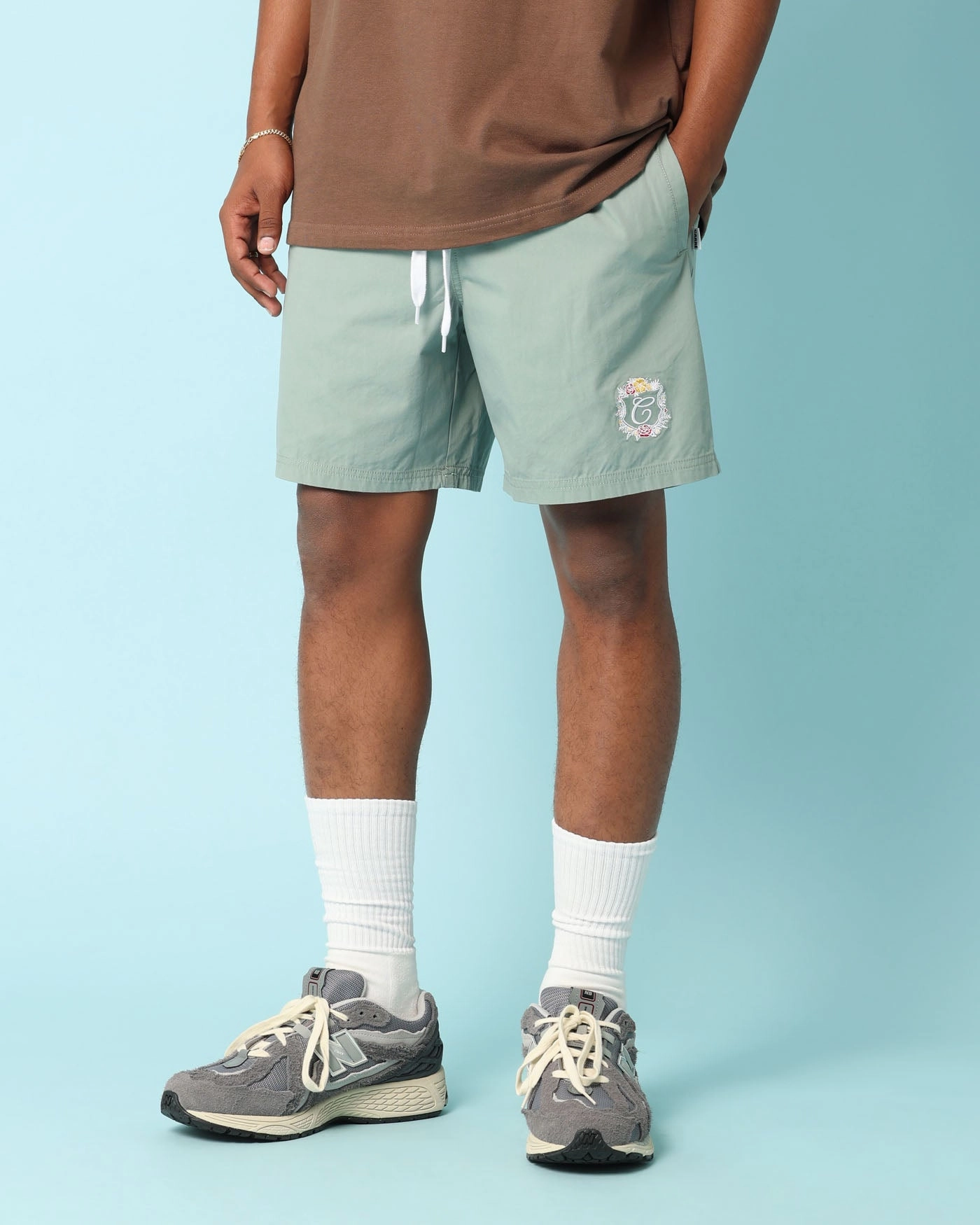 Carr?? Club Carr?? Shorts Green Layered Hem Detail Double Layered Knees