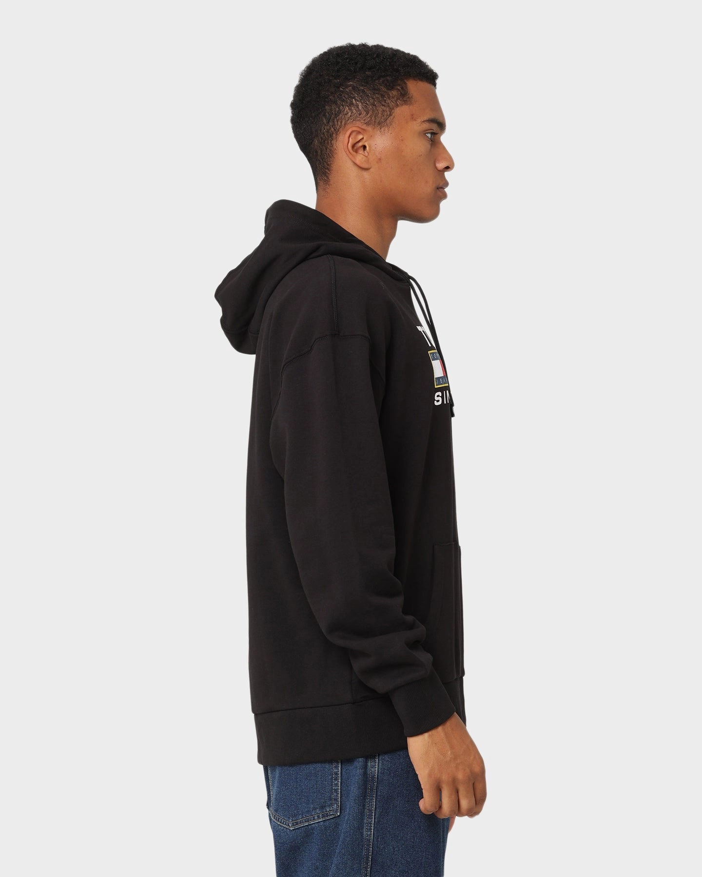 Tommy Jeans TJM Regular Athletic Logo Hoodie Black Sporty Style