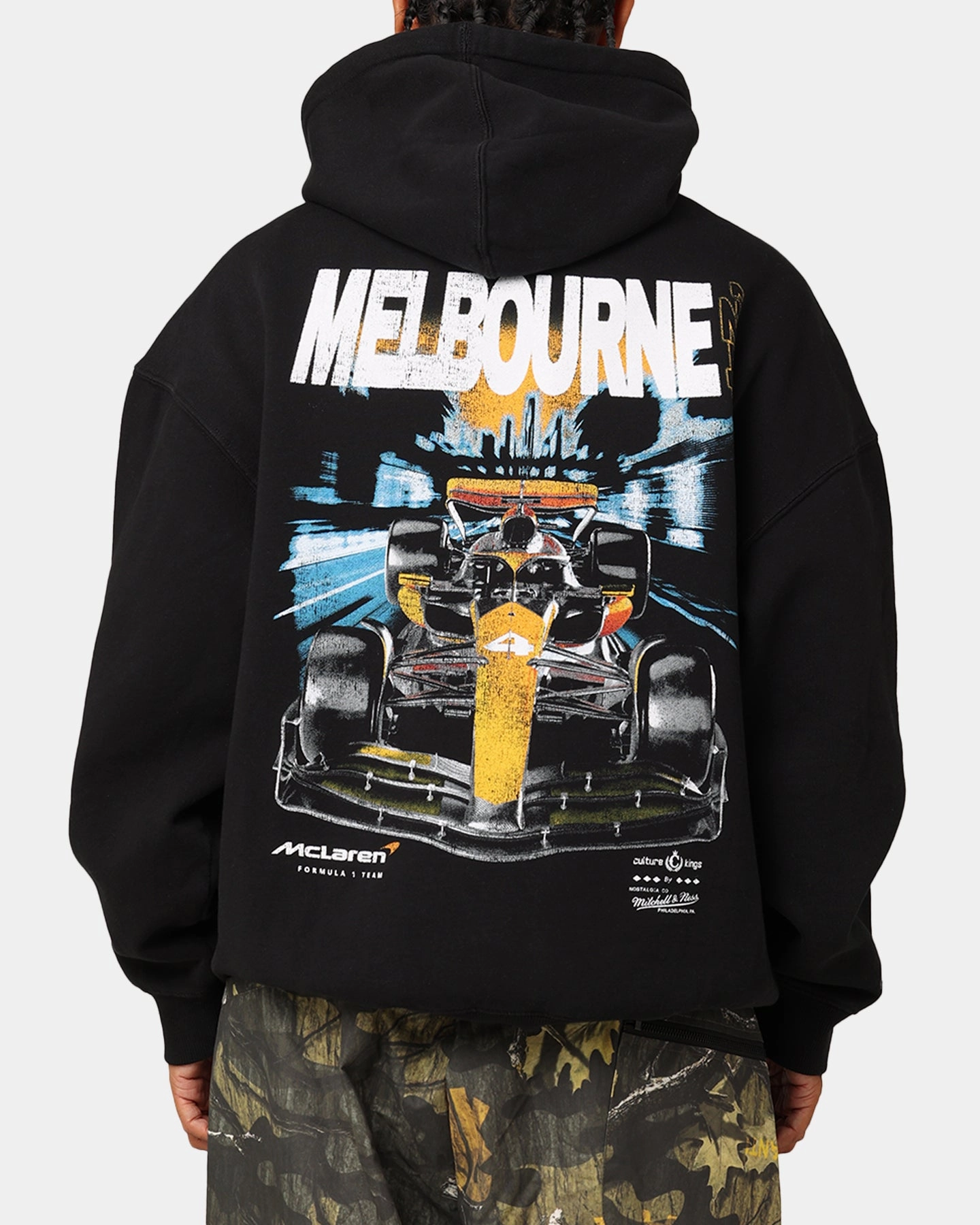 Fitness windproof lining Mitchell & Ness X McLaren Lando Norris #4 Track Hoodie Faded Black