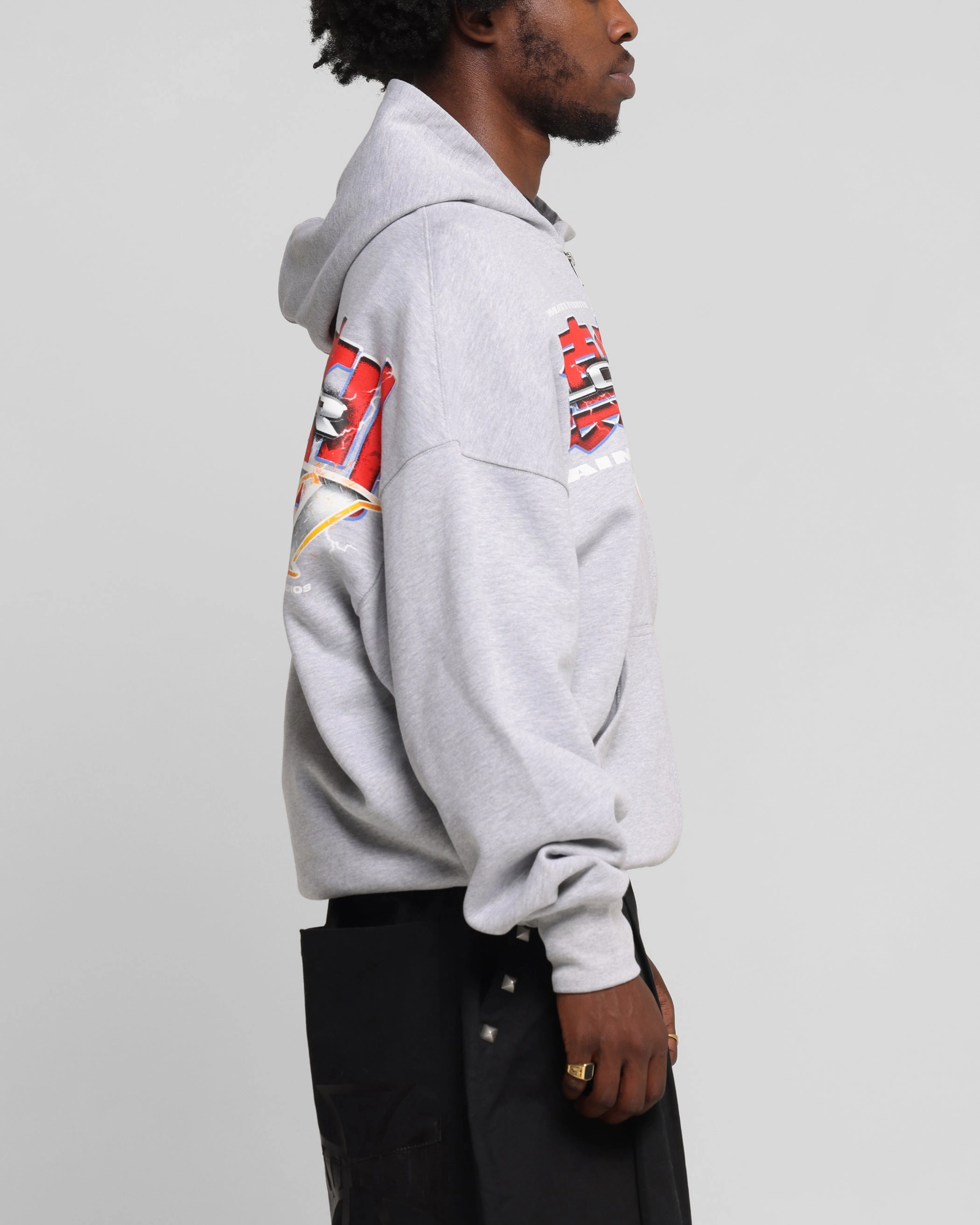 Loiter Fighter Zip Hoodie Grey Minimalist Look