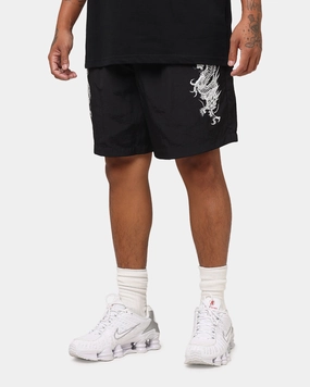 Ed Hardy Tribal Dragon Shorts Black Sporty Casual