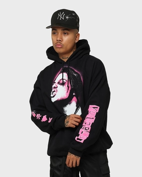 YUNGBLUD Icons Face Hoodie Black slim fit