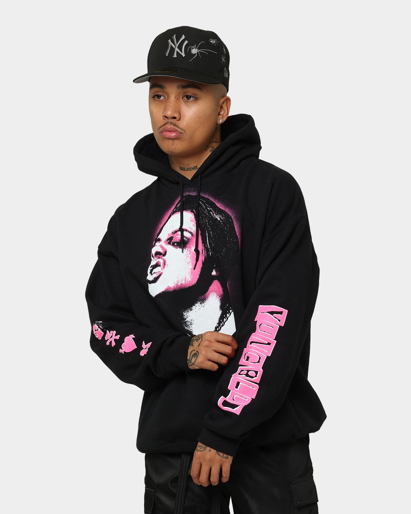 YUNGBLUD Icons Face Hoodie Black slim fit