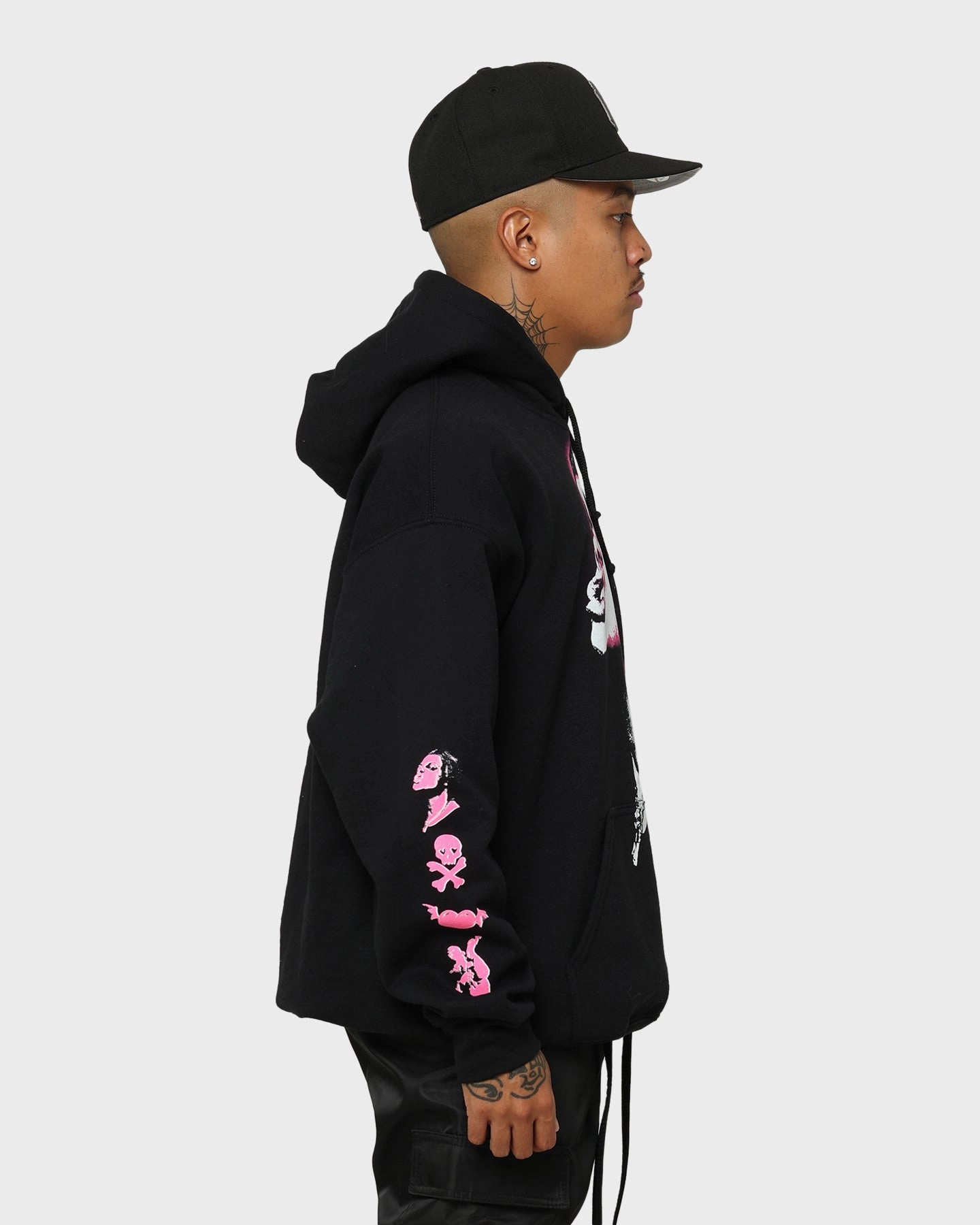 Hamster like windproof YUNGBLUD Icons Face Hoodie Black