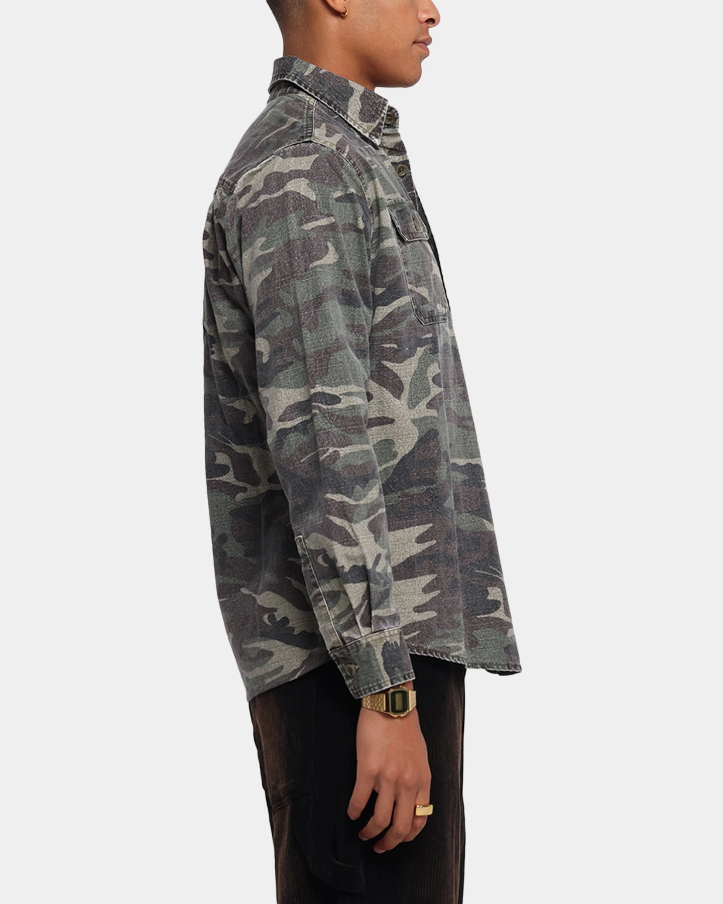 Fitted Silhouette Quick Release Cuffs XXIII Slub Overshirt Camo