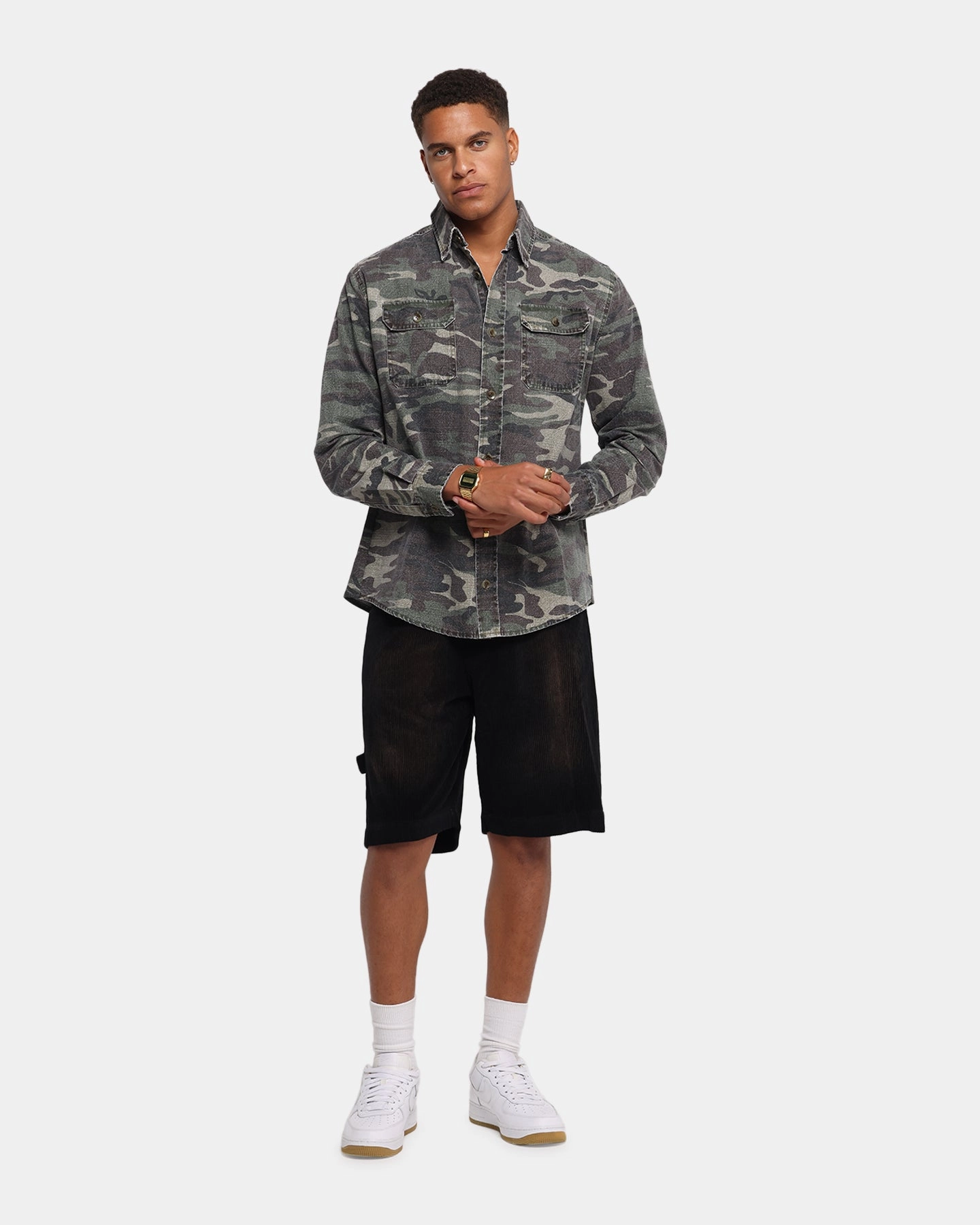 XXIII Slub Overshirt Camo Pre Shrunk Cotton Blend Personalized Touch