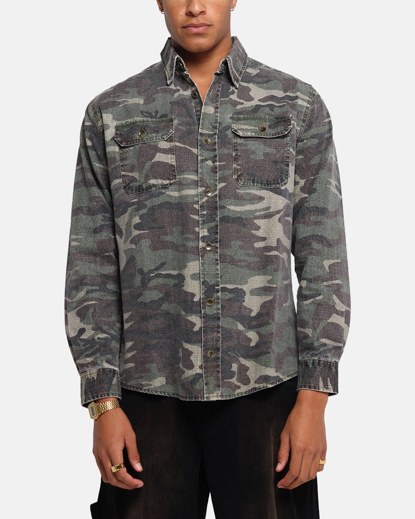 XXIII Slub Overshirt Camo Classic Design Casual Wear