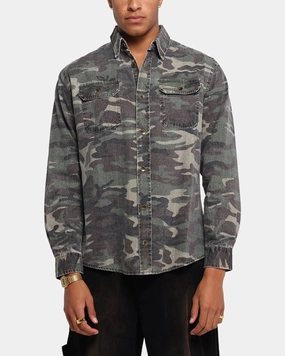 XXIII Slub Overshirt Camo Classic Design Casual Wear