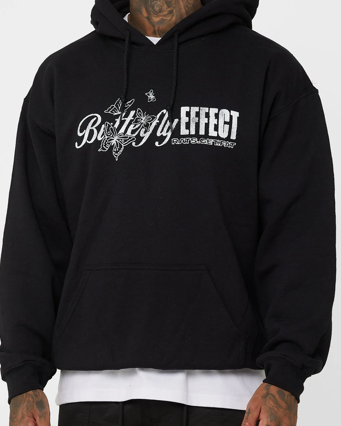 Rats Get Fat Butterfly Effect Hoodie Black Indoor Layer Period