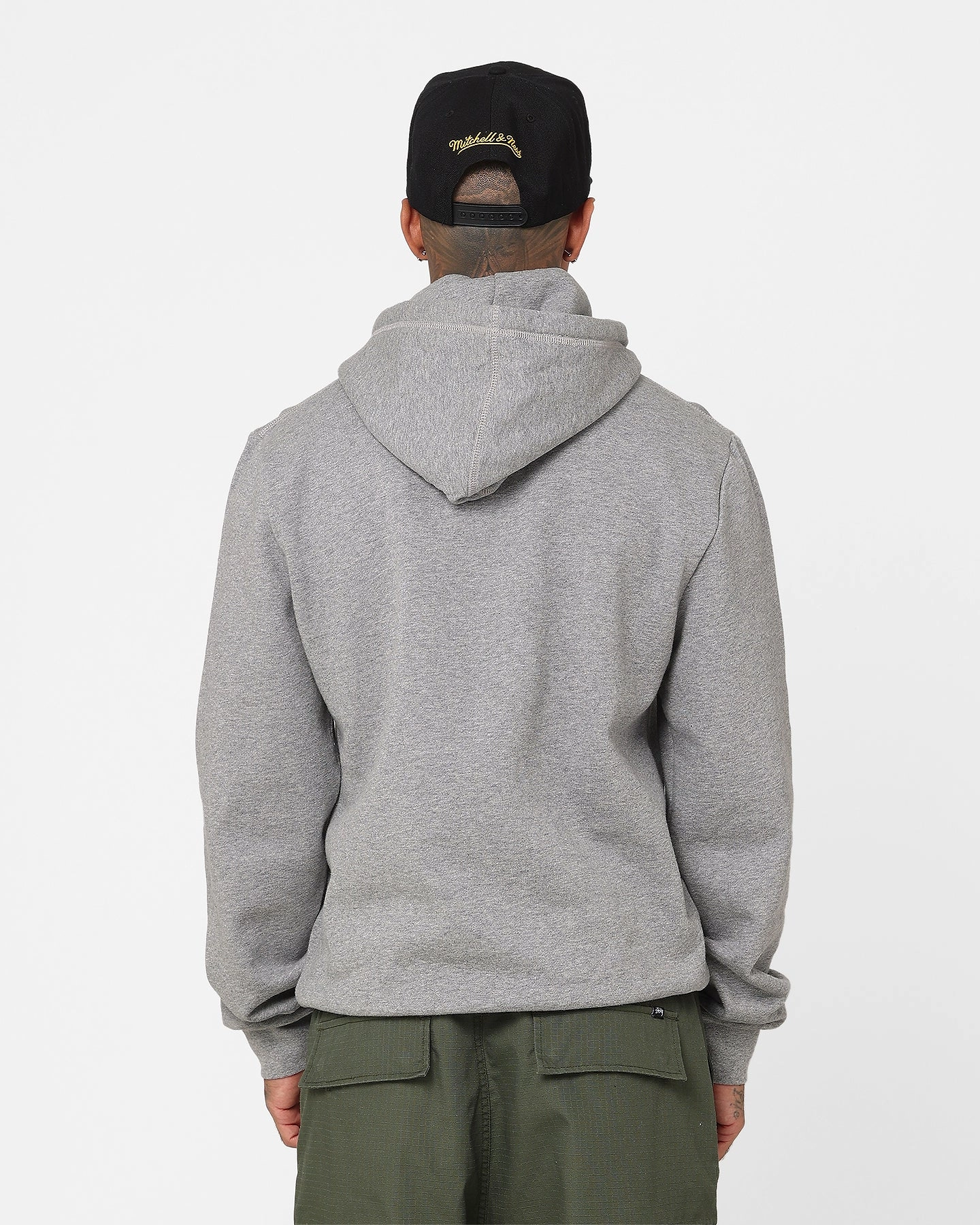 Mitchell & Ness Los Angeles Lakers XL Logo Hoodie Light Grey Marle Stretchable Fabric