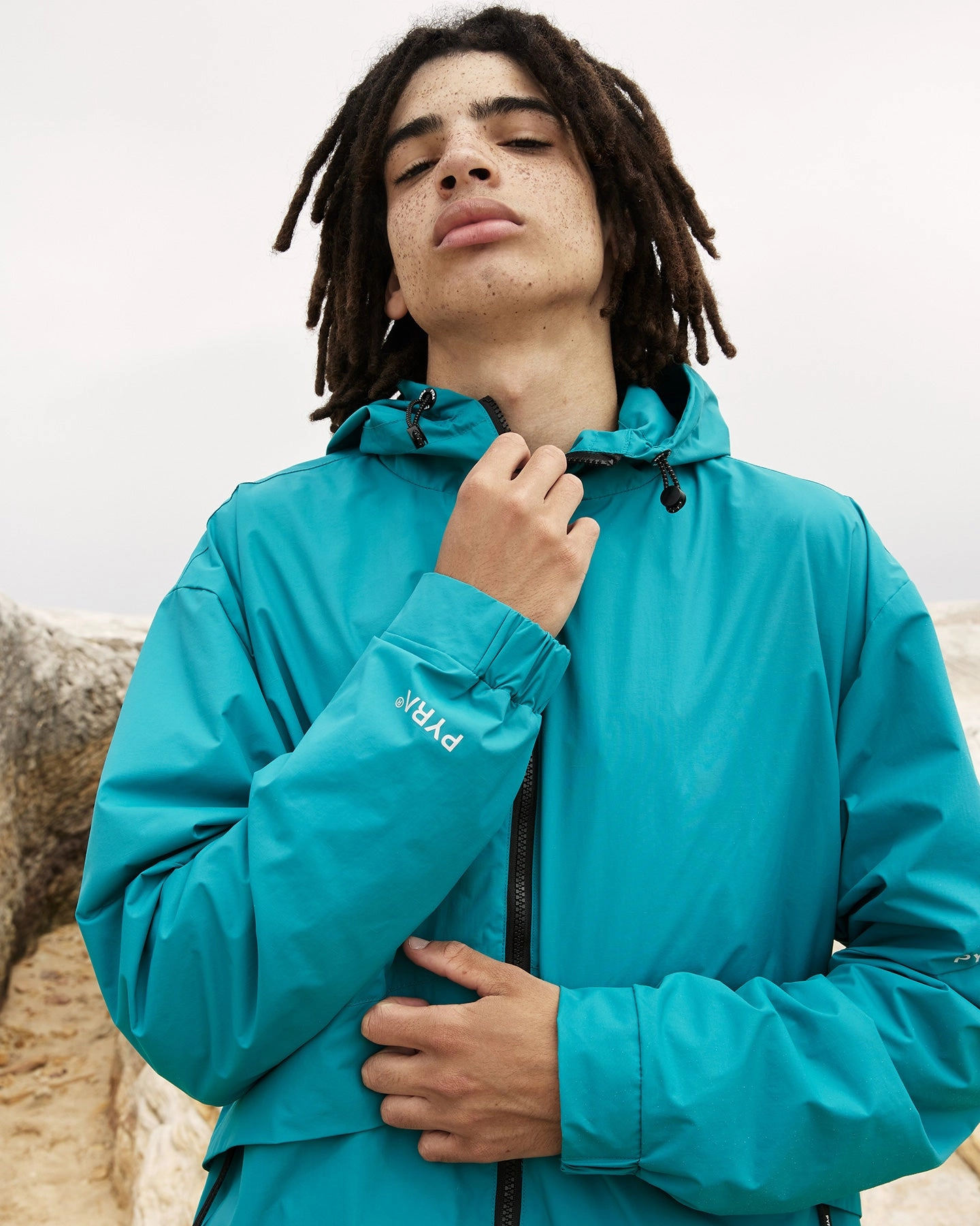 PYRA Terrain Shell Jacket Teal Articulated Elbows