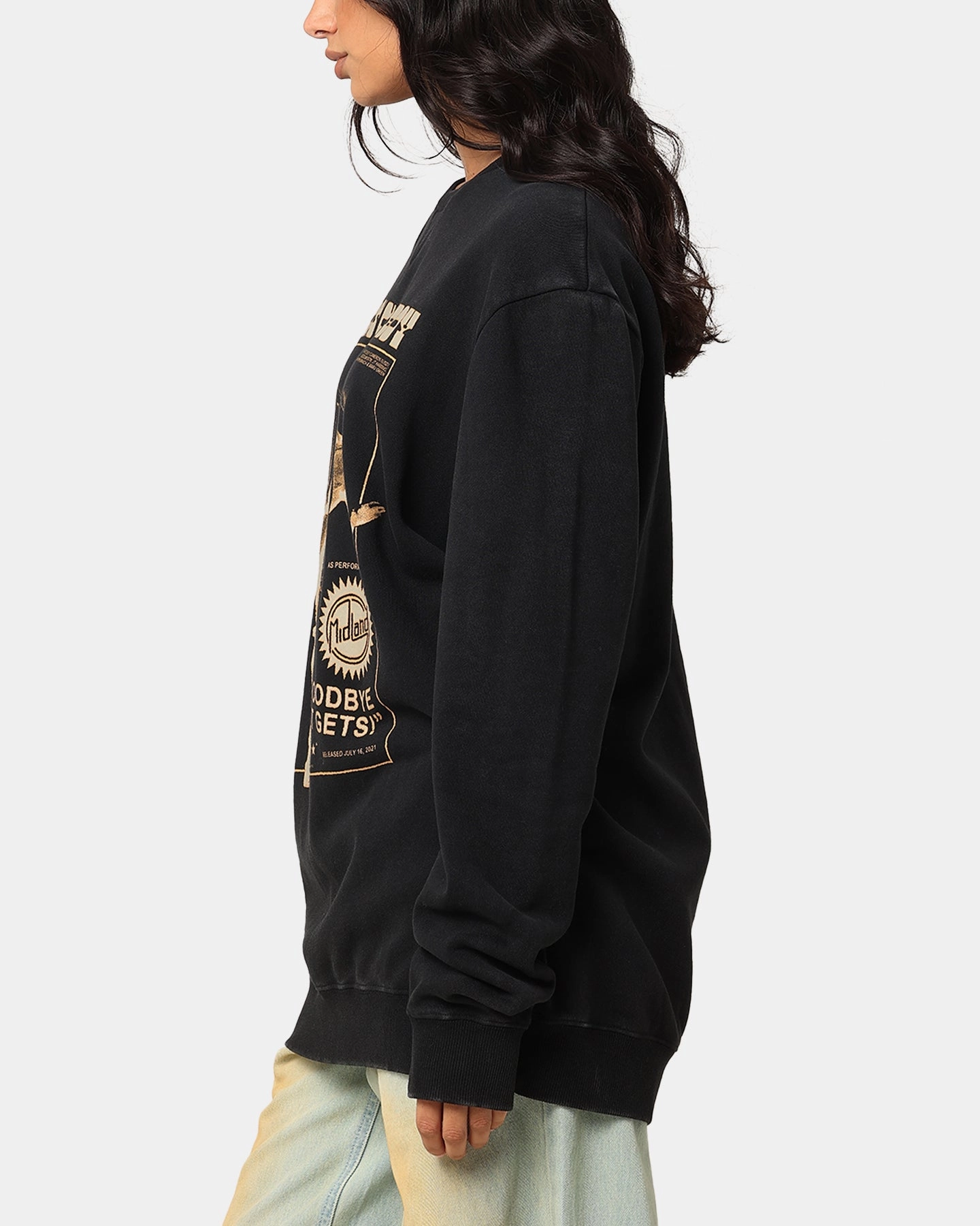 Midland Crewneck Sweater Washed Black Warm Knitwear Snuggly Comfort