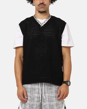 XXIII Open Knit Vest Black Fashion Layering Casual Layering Wear