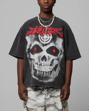 PreShrunkCotton Layered Shoulder Design Loiter Ski Mask Premium T-Shirt Vintage Black