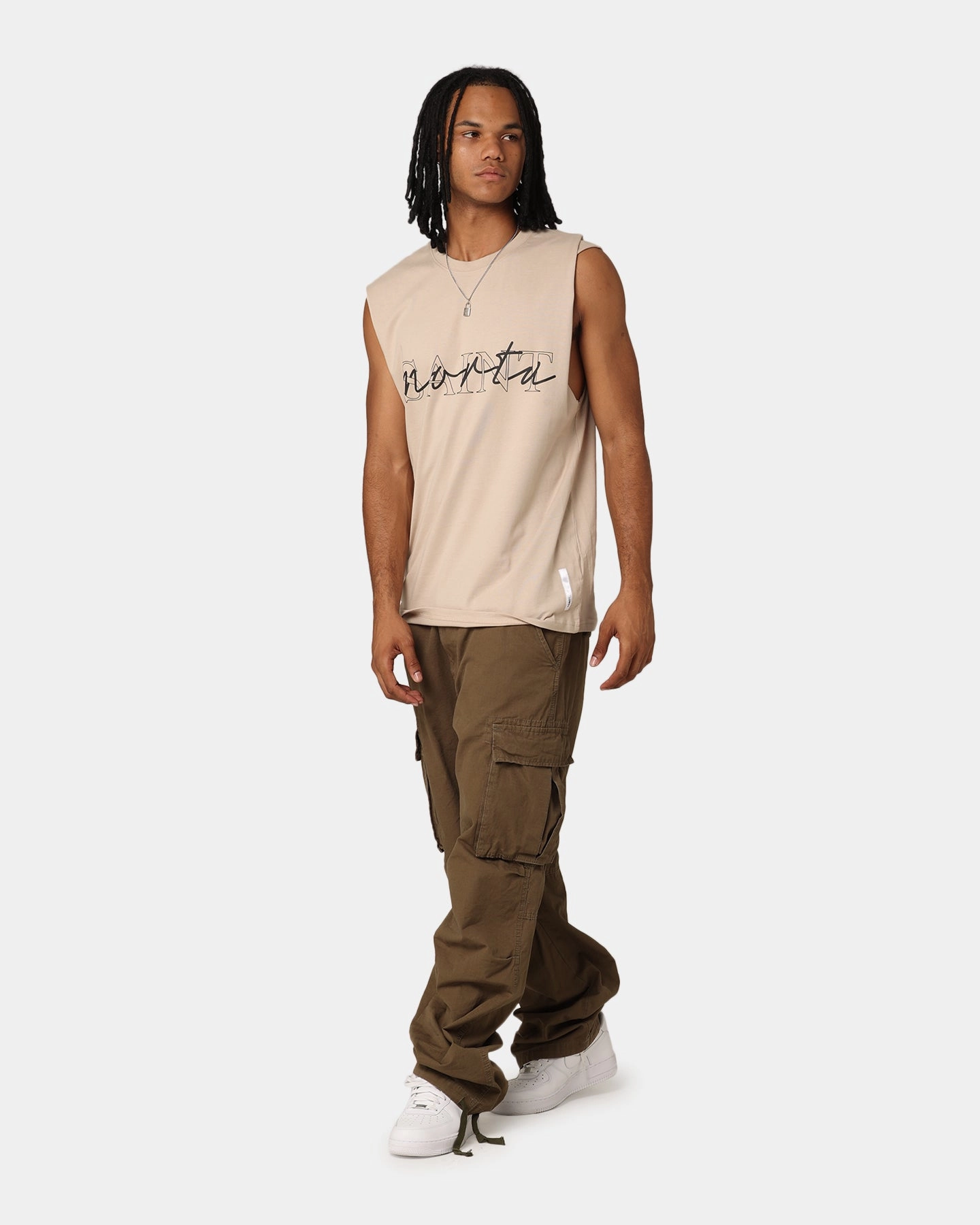 Low carbon footprint Perfect for Vacation Saint Morta Interlock Oversized Muscle T-Shirt Stone